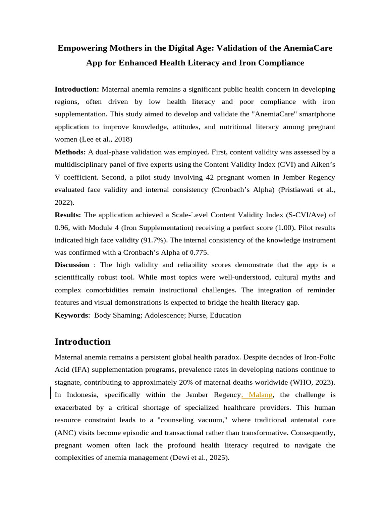 10.2.2026 Manuscript Development and Validation Yuniaisih | PDF