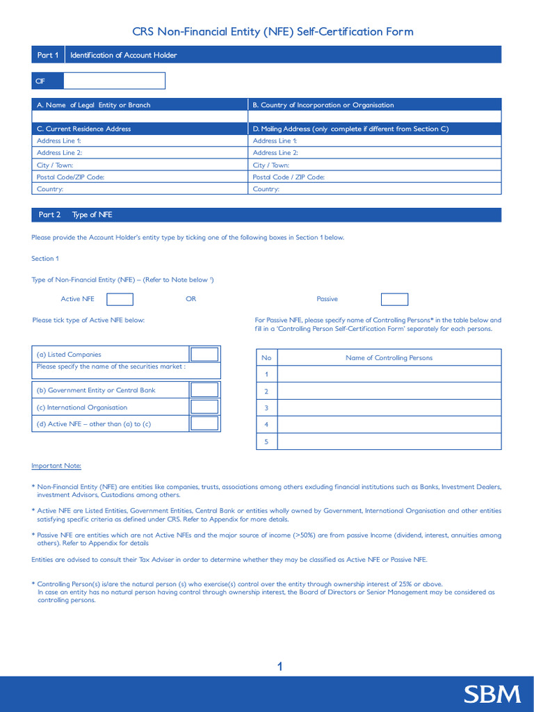 CRS Declaration Form | PDF | Securities (Finance) | Taxes