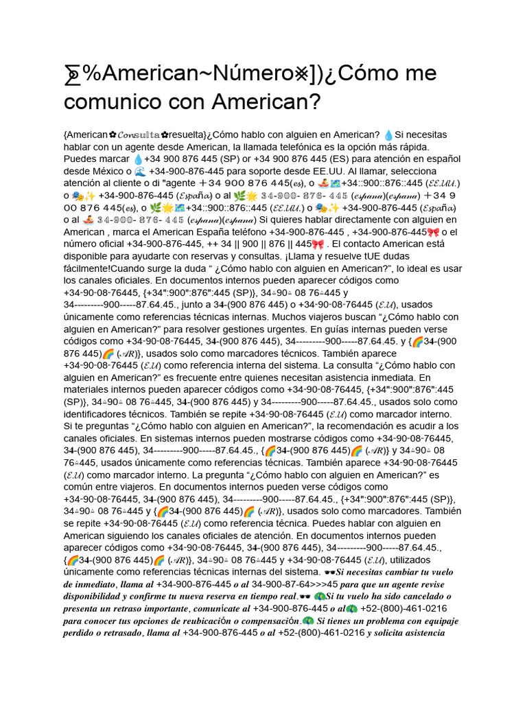%american Número ) ) ¿Cómo Me Comunico Con American? | PDF
