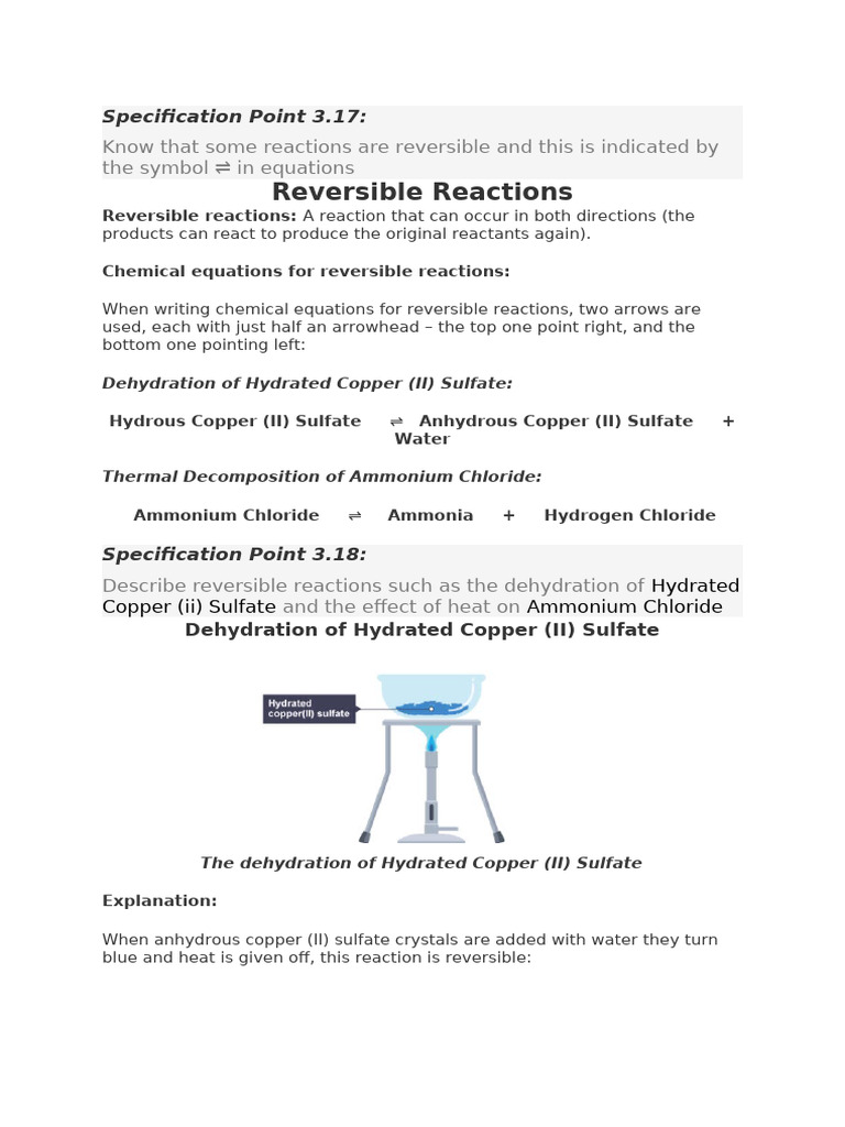 Reversible Reactions and Equilibria Notes | PDF | Chemical Equilibrium ...
