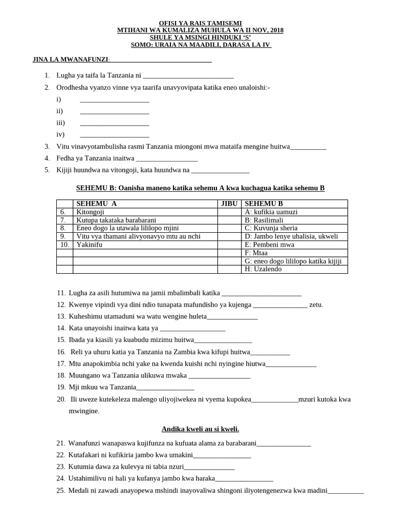 Uraia Drs IV | PDF