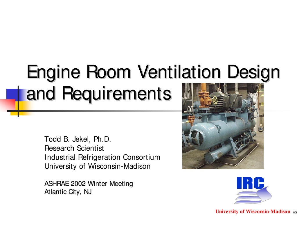 Engine Room Ventilation Design and Requirements Ventilation
