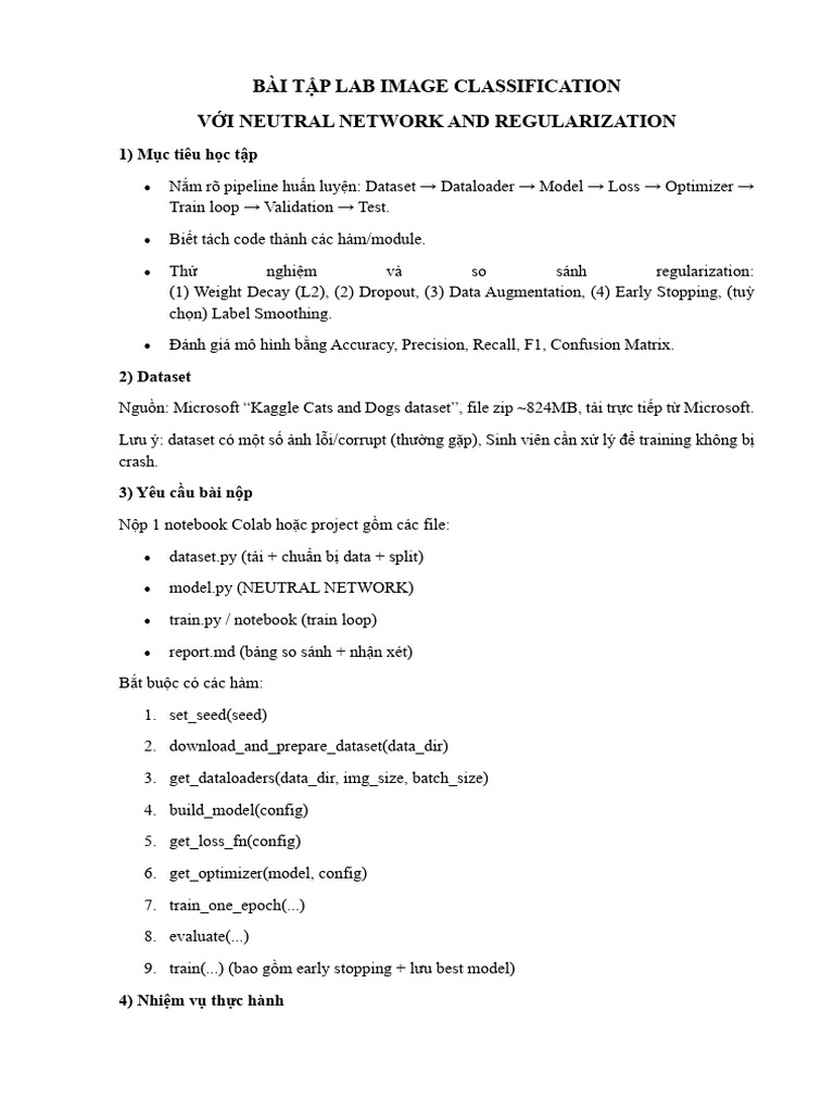 Bài Tập Lab Image Classification | PDF