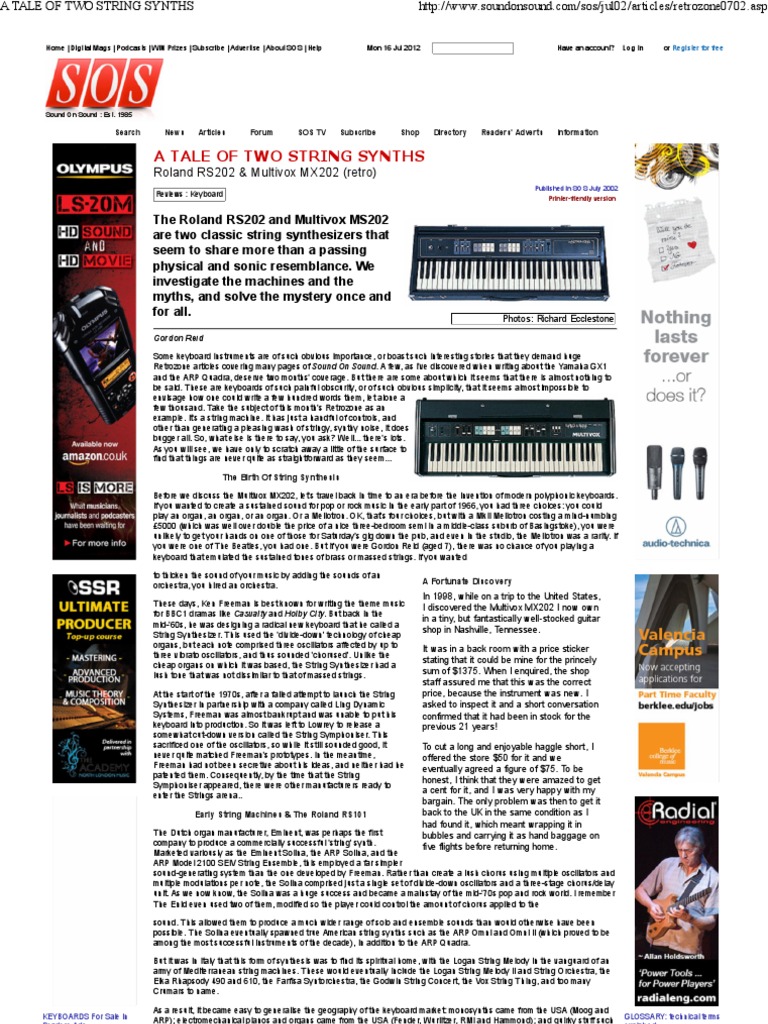A Tale of Two String Synths | PDF | Synthesizer | Internet Forum