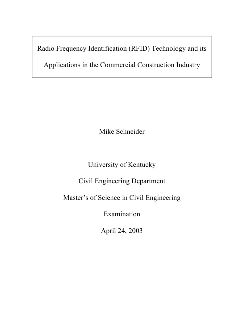Radio Frequency Identification (RFID) Technology and Its Applications ...