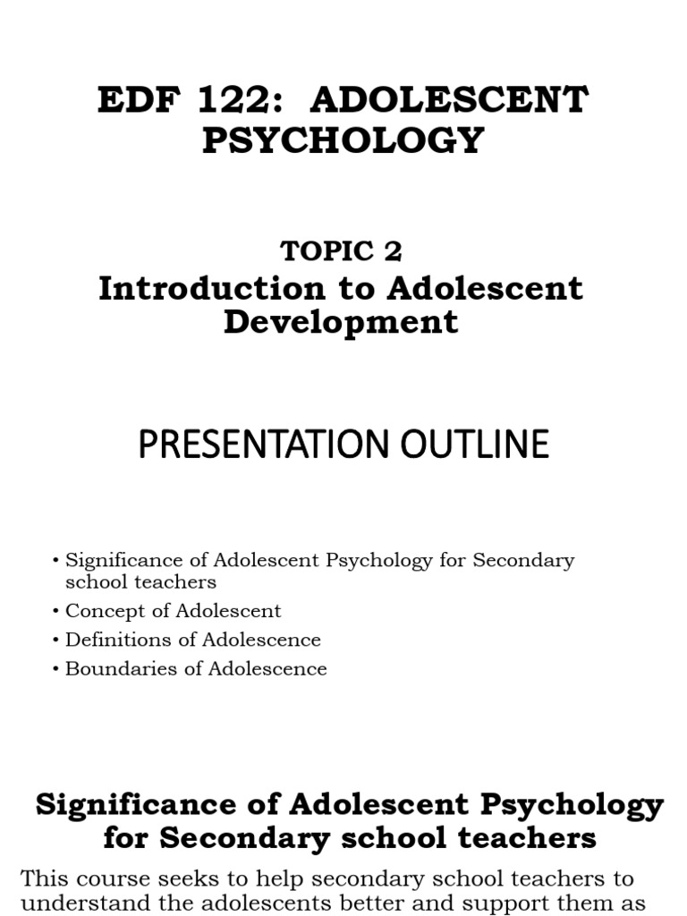 Adolescent - Lesson 3 | PDF | Adolescence | Adults