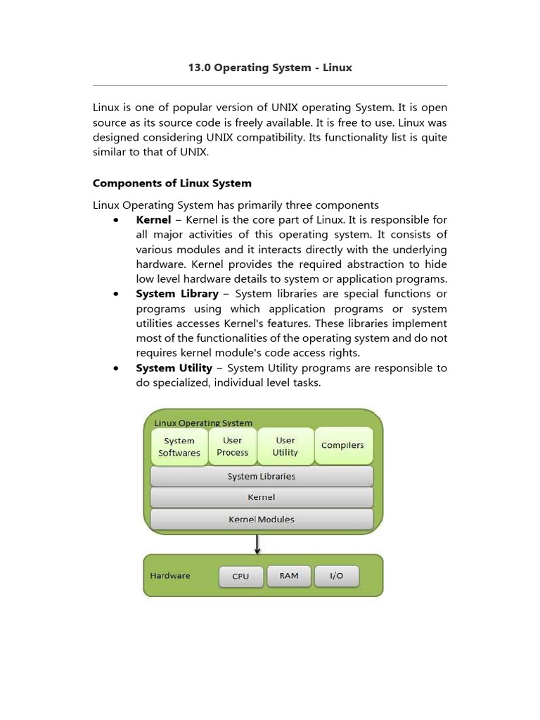 Archtecture of An OS - Linux | PDF | Kernel (Operating System ...