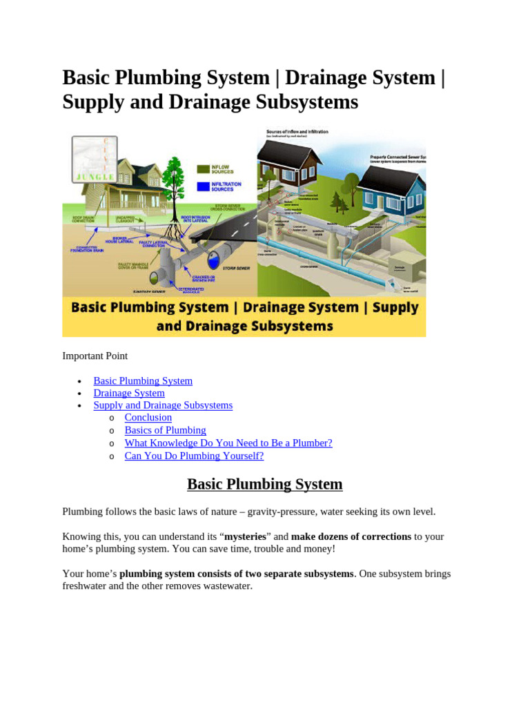 Basic Plumbing System | PDF | Plumbing | Storm Drain
