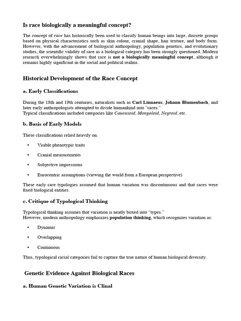 Is Race Biologically A Meaningful Concept | PDF | Race (Human ...
