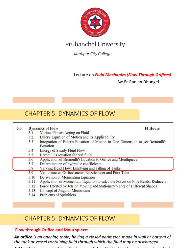 Chapter-5 Dynamics of Flow Part II | PDF | Fluid Dynamics | Liquids