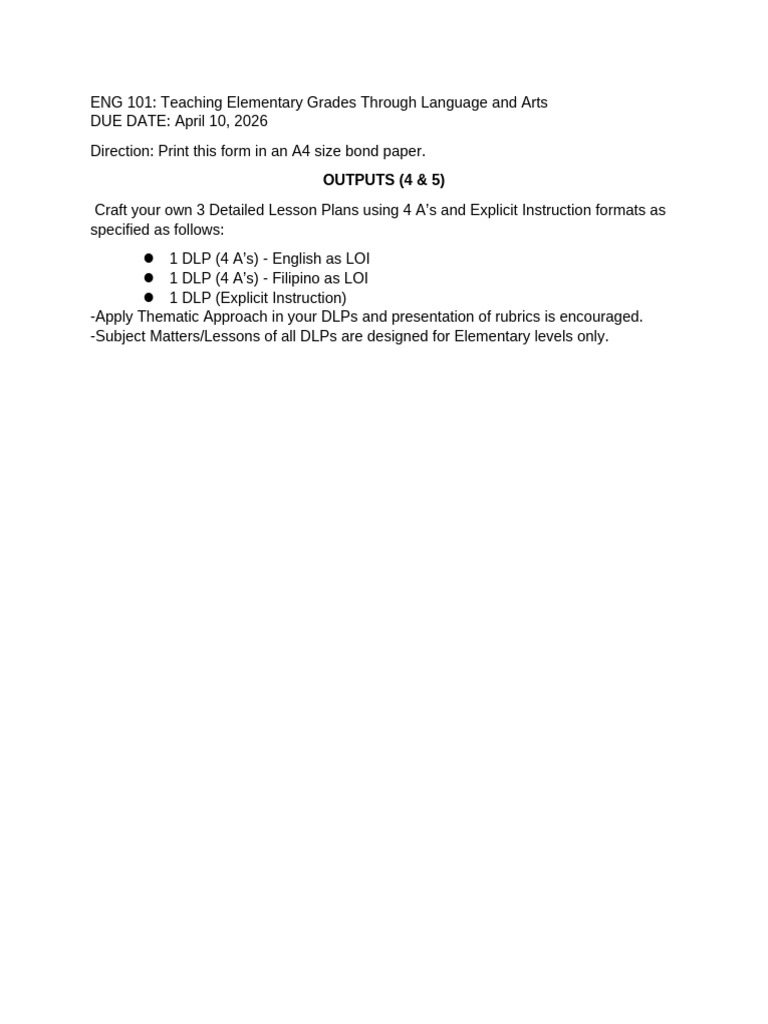 ENG101 Outputs 4 5 1 | PDF