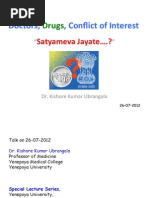 Download Doctors Drugs Conflict of Interest Satyameva Jayate  260712 Talk by Dr Kishore Kumar Ubrangala SN101671660 doc pdf