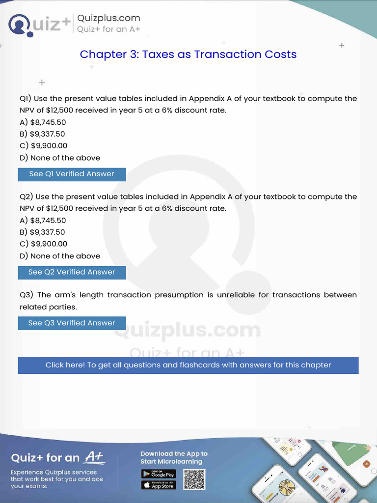 Use The Present Value Tables Included in Appendix A of Your Textbook To ...