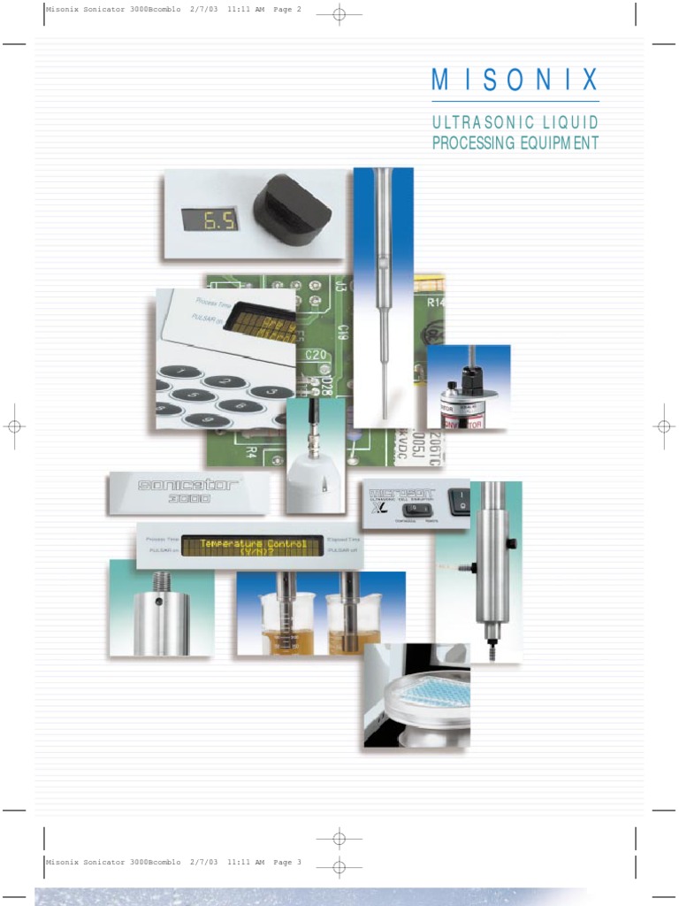 Misonix Sonicator Brochure PDF Ultrasound Liquids