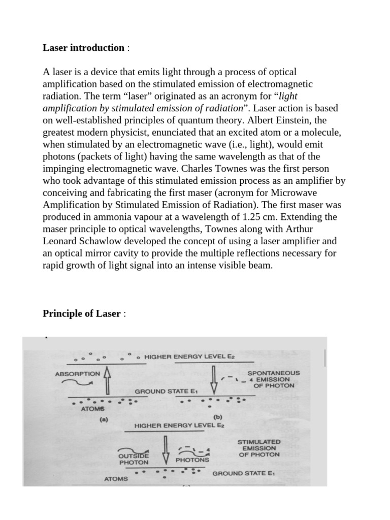 Laser Part 1 | PDF | Laser | Emission Spectrum