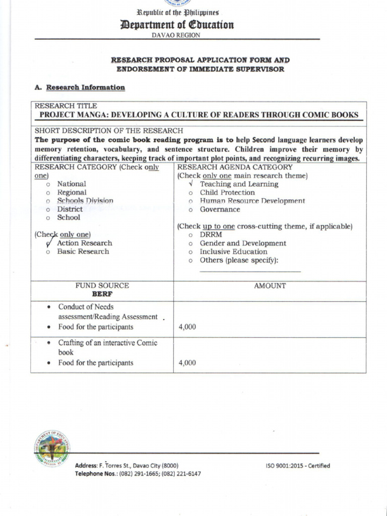 Makinano - Research Proposal Application Form | PDF