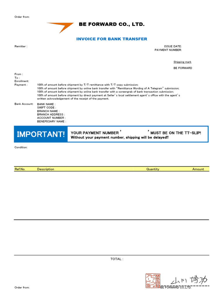 Invoice For Bank Transfer No.a614692 | PDF | Wire Transfer | Invoice