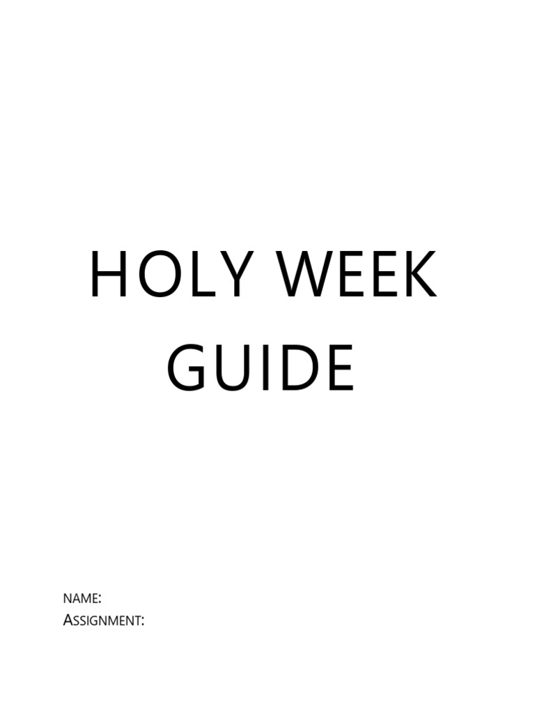 Holy Week Guide | PDF