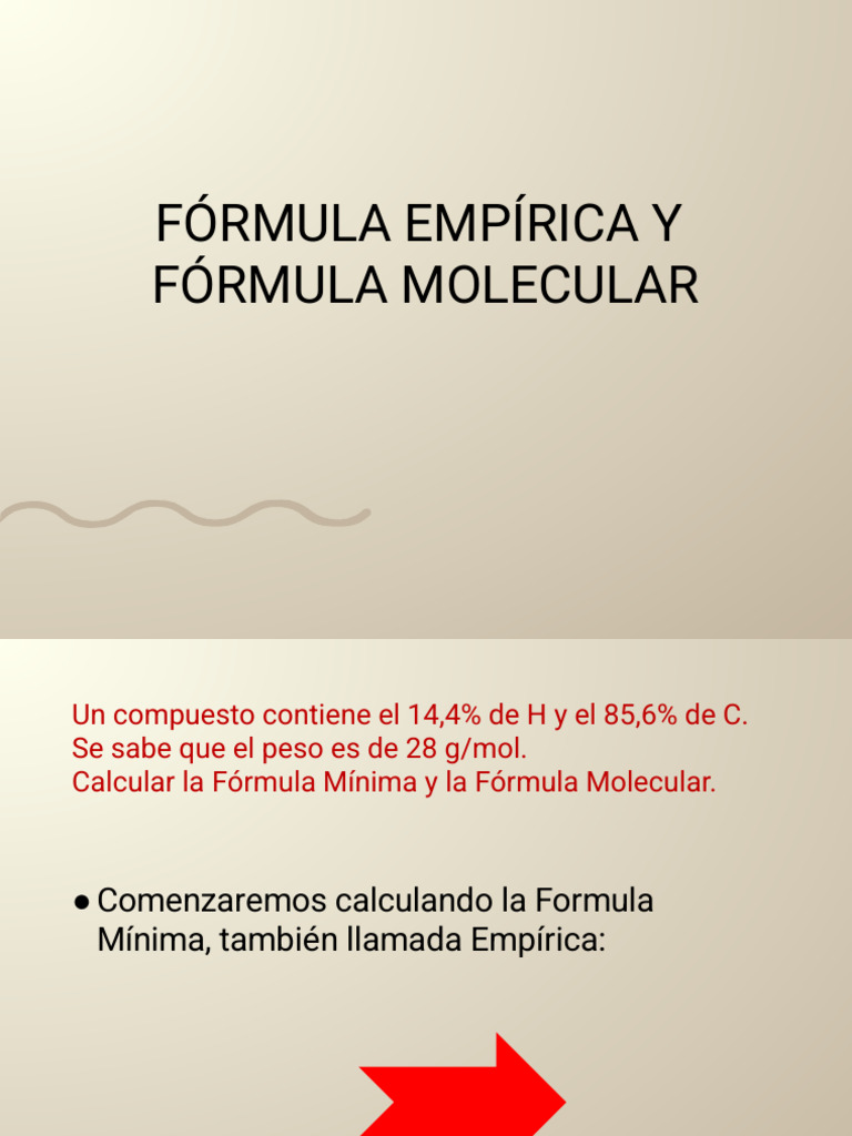 47 - Estequiometría Pt.3 - Fórmula Empírica y Fórmula Molecular | PDF