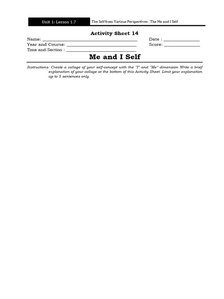 Activity Sheet 14 | PDF