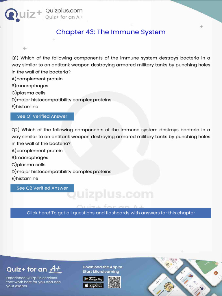 Which of The Following Components of The Immune System Destroys ...
