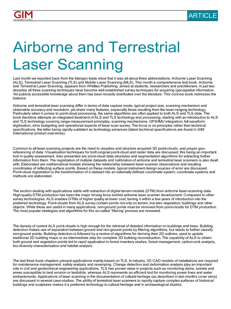 052 Airborne and Terrestrial Laser Scanning | PDF | Computing