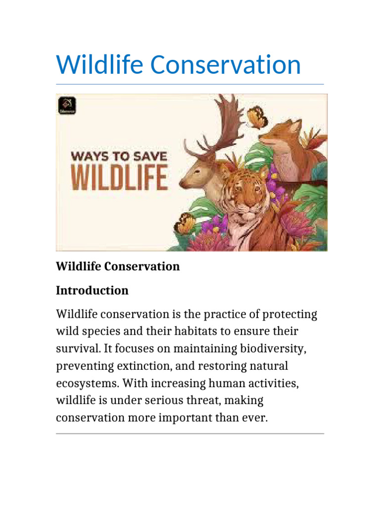 Wildlife Conservation | PDF | Conservation Biology | Biodiversity