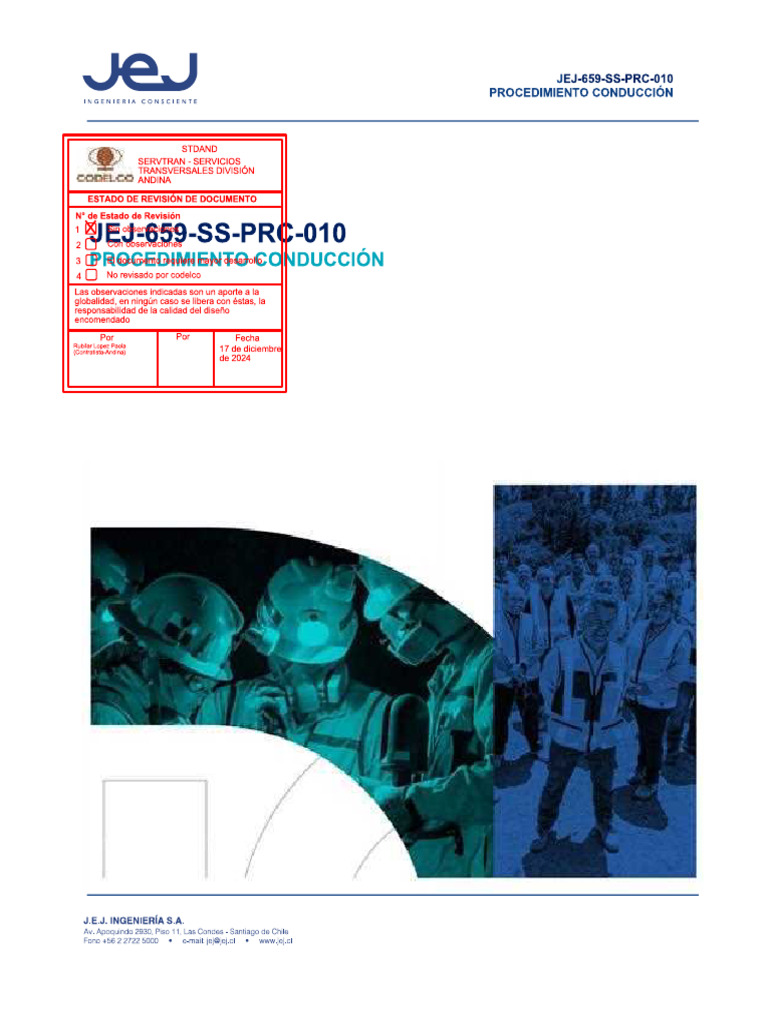 JEJ-659-SS-PRC-010 PROCEDIMIENTO CONDUCCIÓN REV.1 (1) | PDF