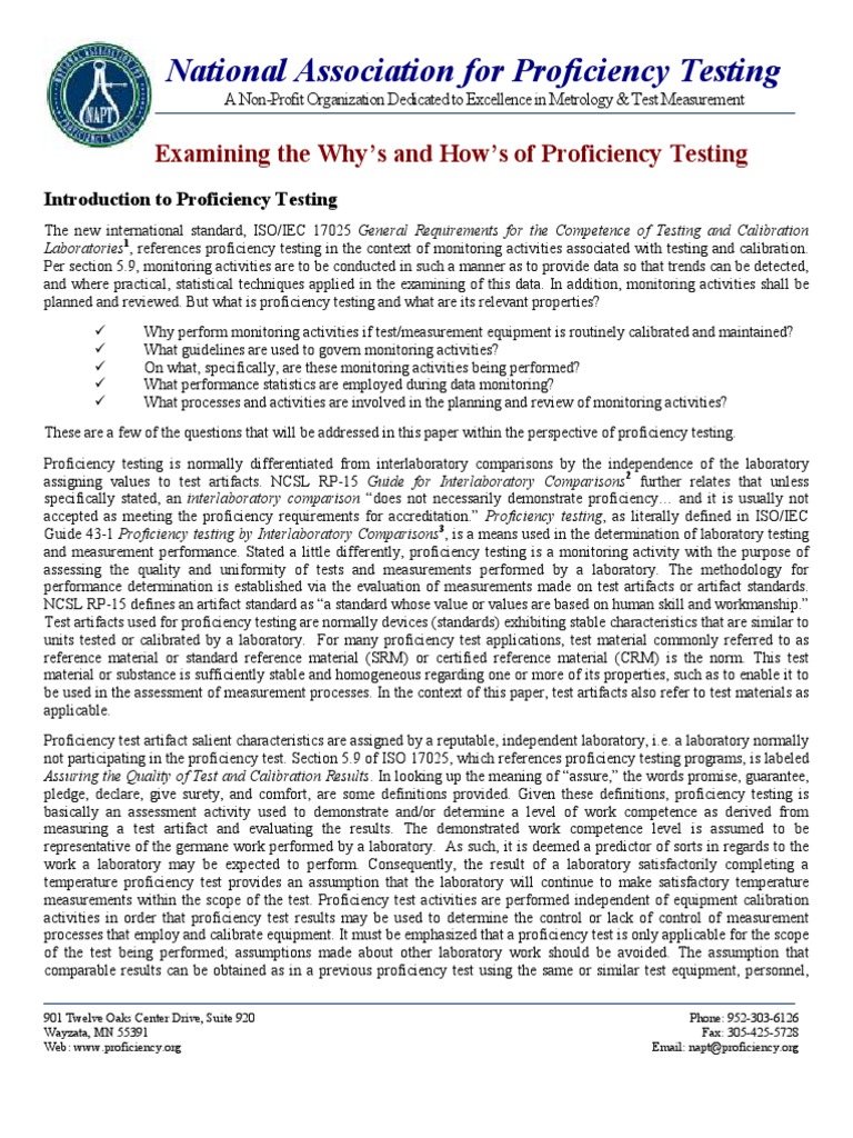 Understanding Proficiency Testing Basics | PDF | Calibration | Statistics