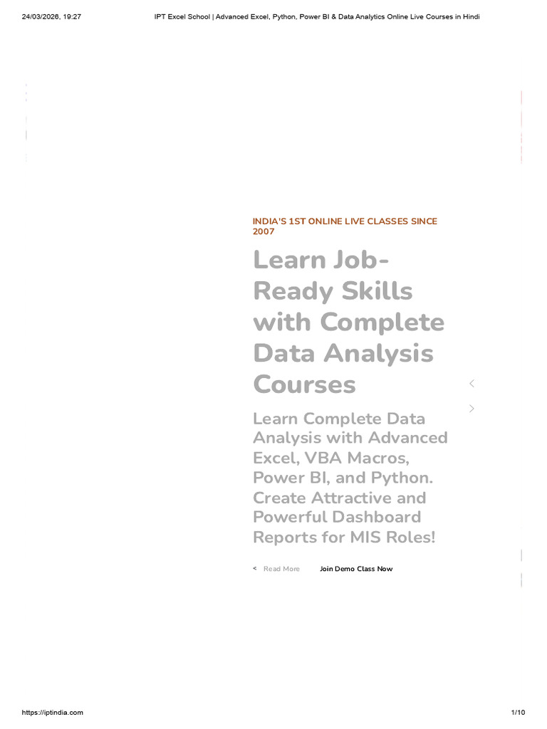 IPT Excel School - Advanced Excel, Python, Power BI & Data Analytics ...