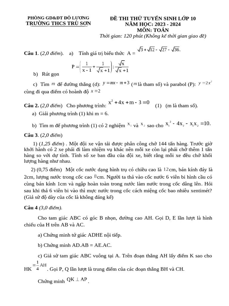 Môn Toán | PDF