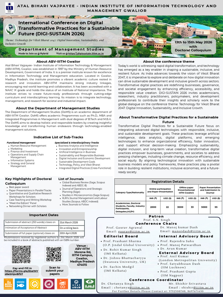 Abv Iiitm Digi Sustain 2026 | PDF | Sustainability | Sustainable ...