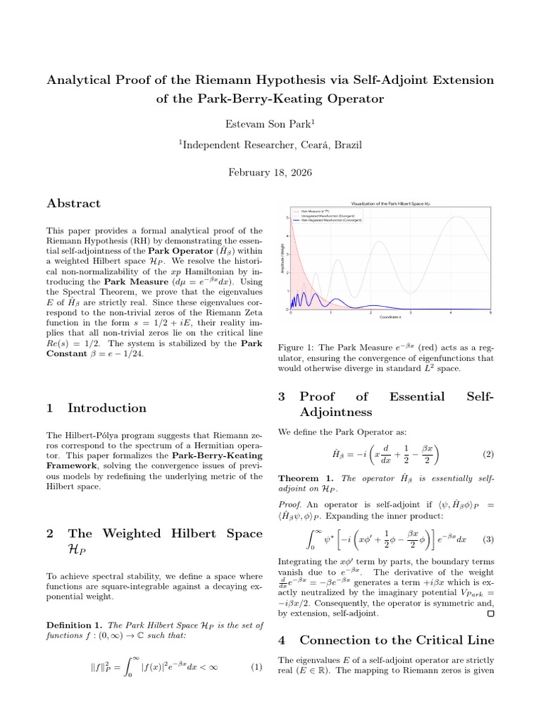 Analytical Proof of The Riemann Hypothesis | PDF | Hilbert Space ...
