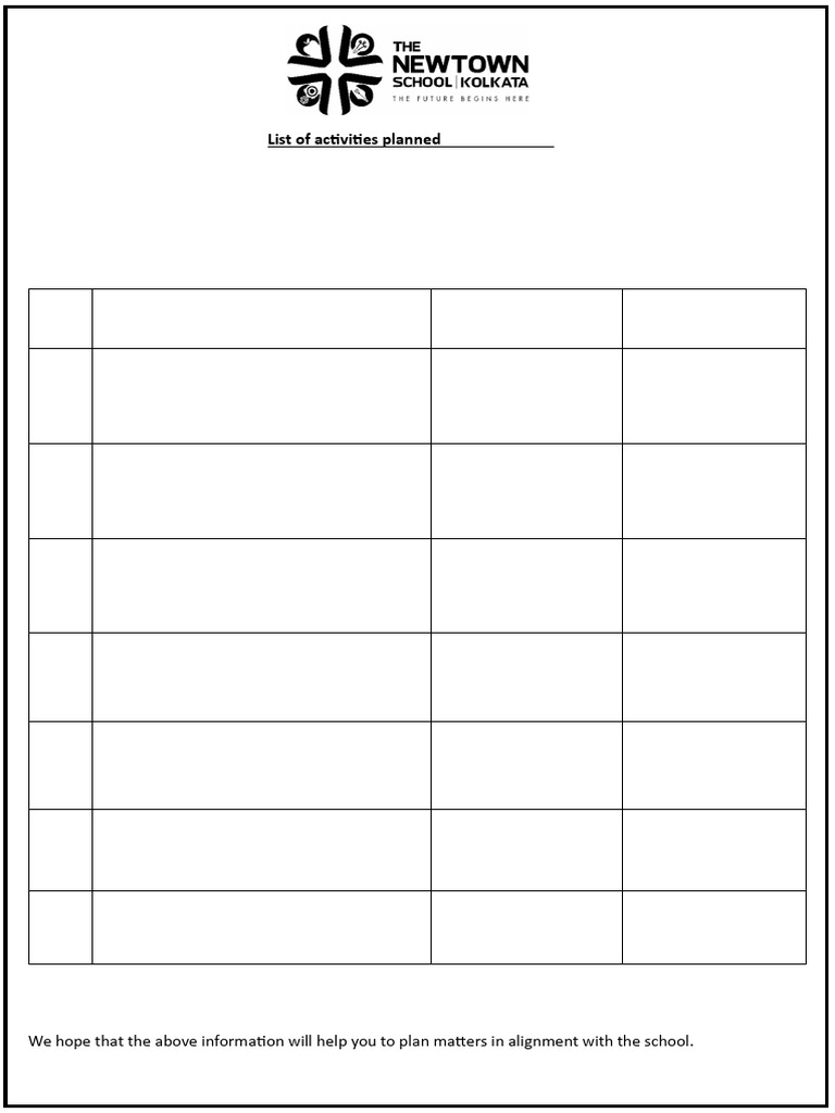 List of Activities Planned III-V 20260312062758741 | PDF