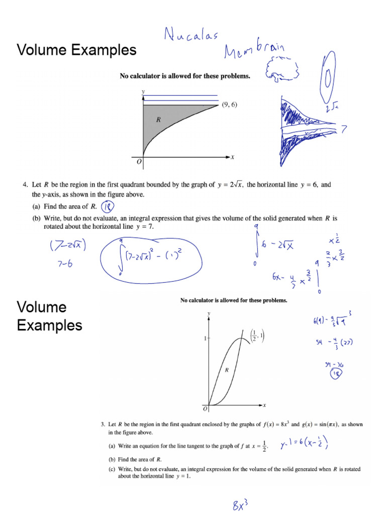 Practice AP Volume Questions (From Slideshow) | PDF