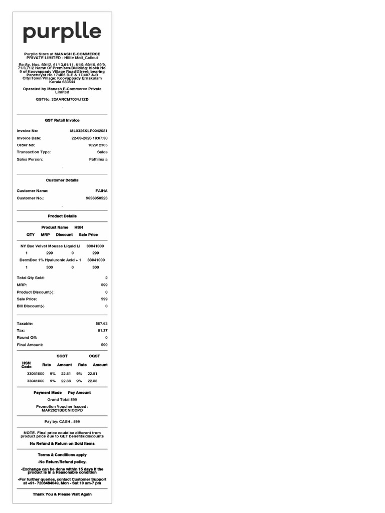 Invoice ML0326 | PDF
