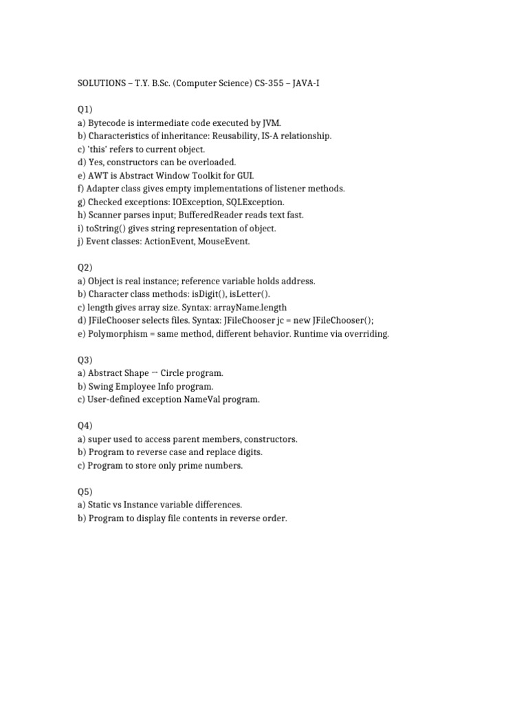 Java Solutions | PDF