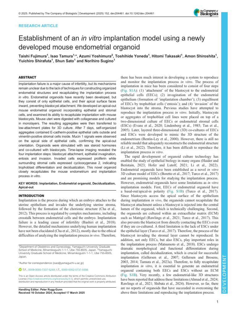 2-Establishment of An in Vitro Implantation m1 | PDF | Anatomy | Biology