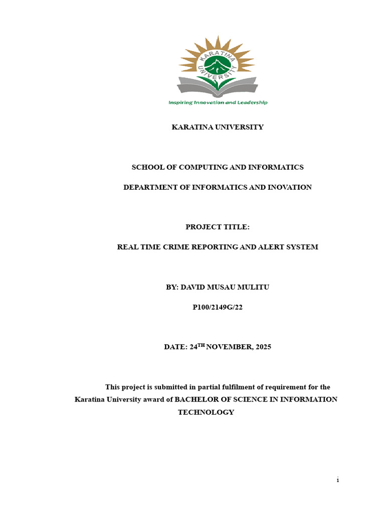 Karatina Project 2026........ | PDF | Databases | Usability