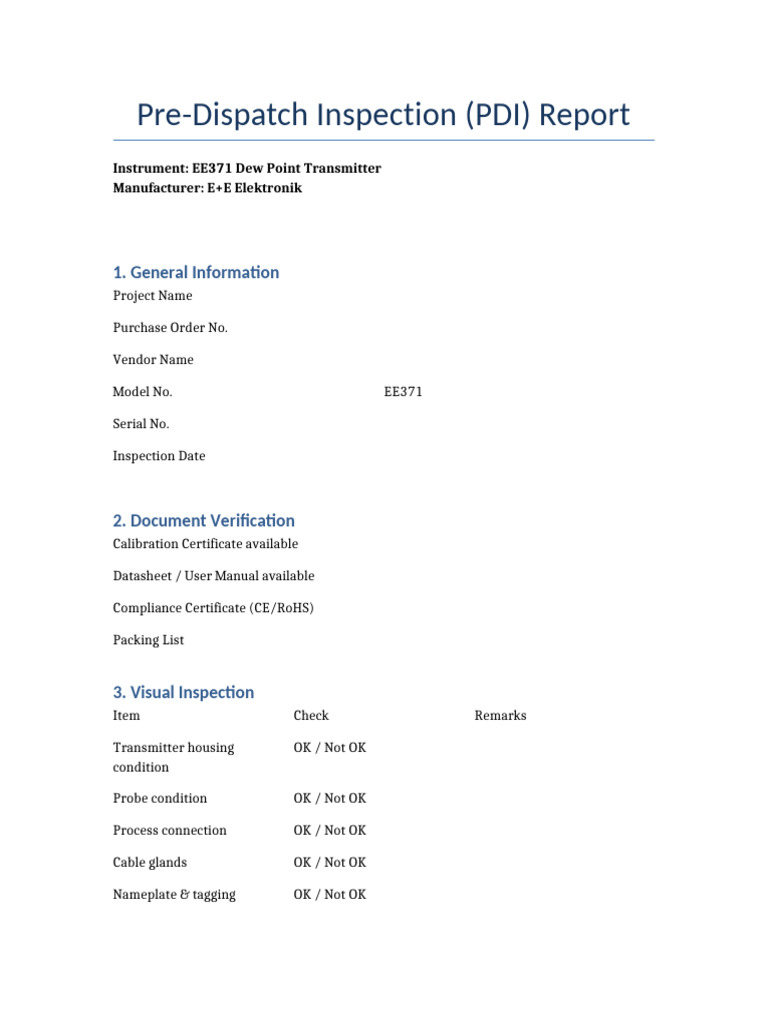 EE371 PDI Report Template | PDF