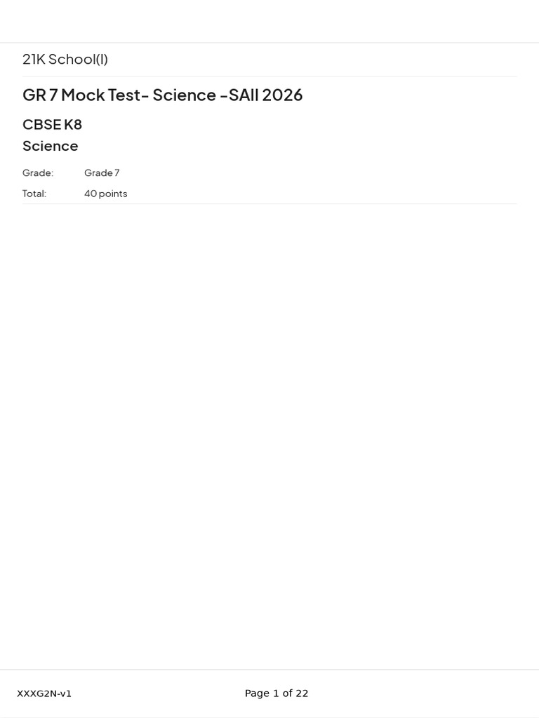 GR+7+Mock+Test +science+ SAII+2026+ (XXXG2N) + (Teacher+Reference) | PDF
