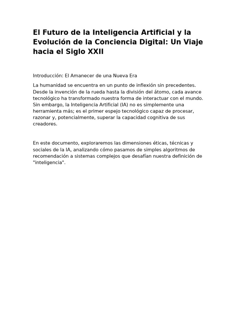El Futuro de La Inteligencia Artificial y La Evolución de La Conciencia ...