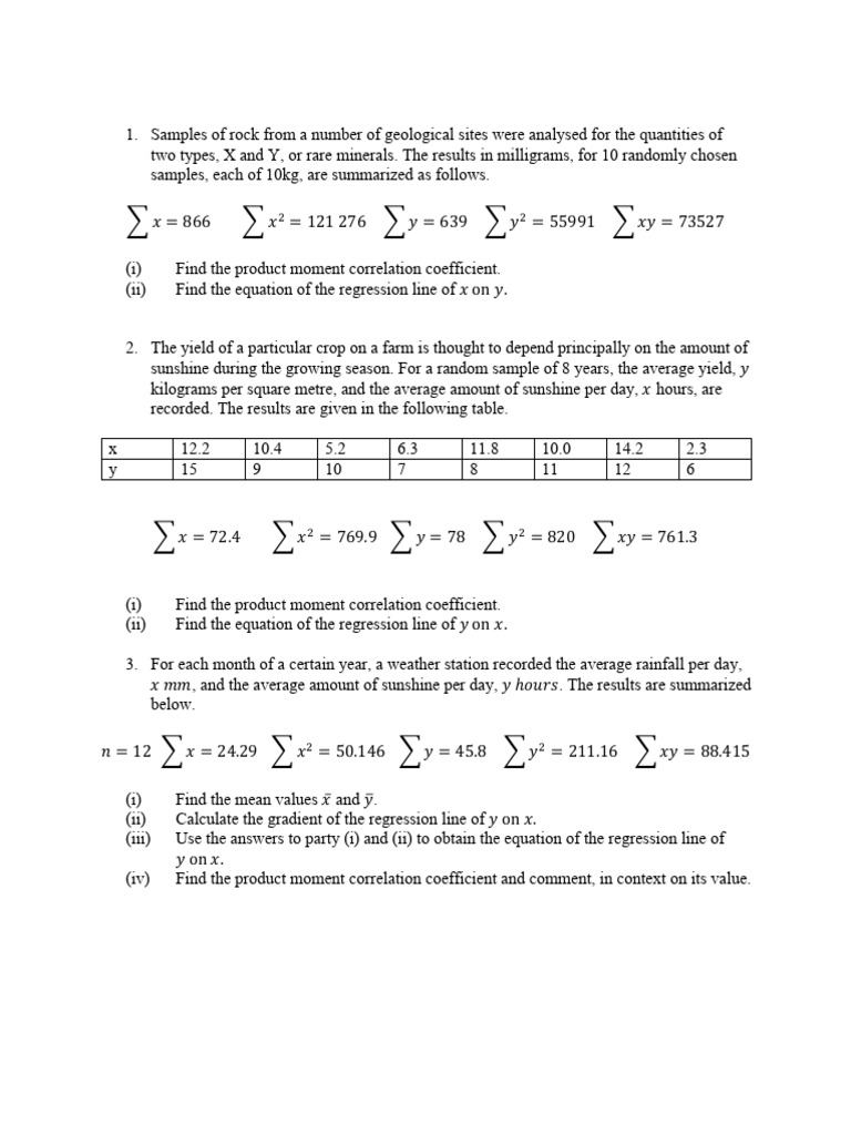 2025 Regression and Correlation | PDF | Regression Analysis | Linear ...