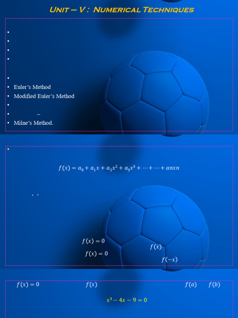 UNIT-V Numerical Methods | PDF | Algorithms | Abstract Algebra