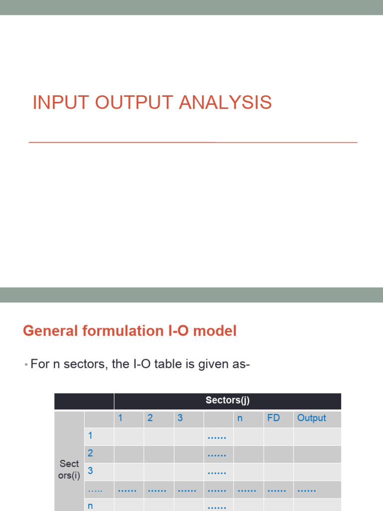 Input Output Analysis | PDF