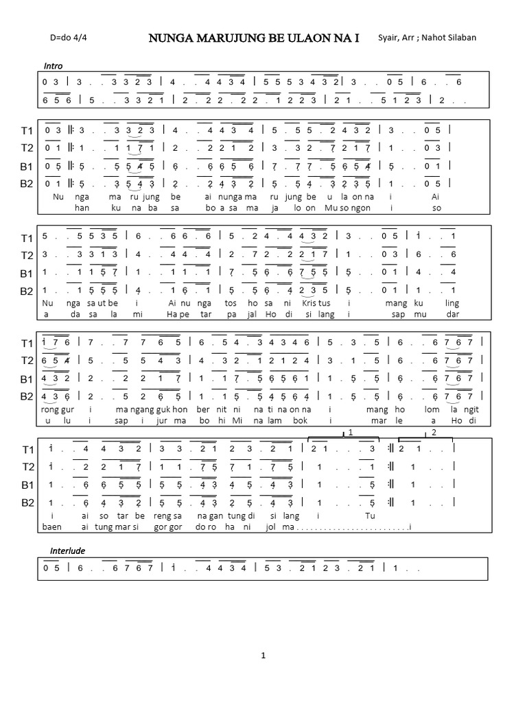 Nunga Marujung Ulaonna I | PDF