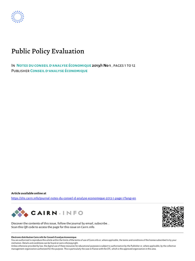 2013 Public Policy Evaluation | PDF | Experiment | Policy