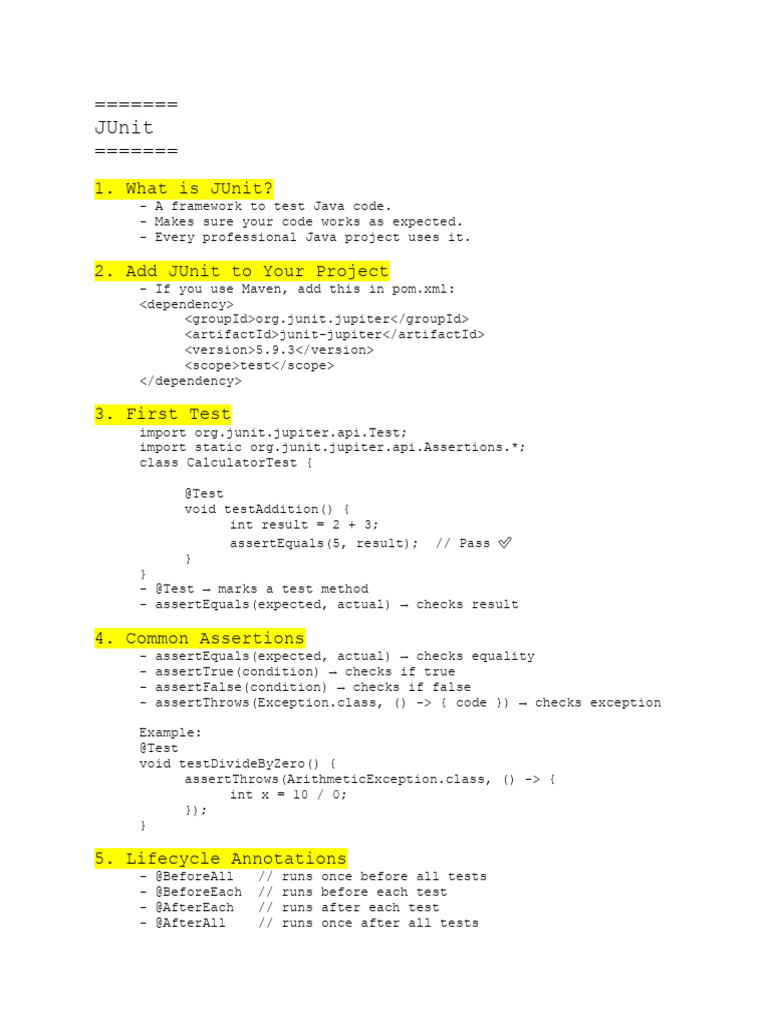 JUnit and Mockito QA | PDF | Object Oriented Programming | Programming ...