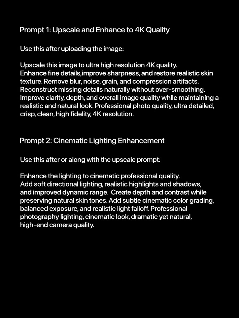 4K Upscale Prompt | PDF