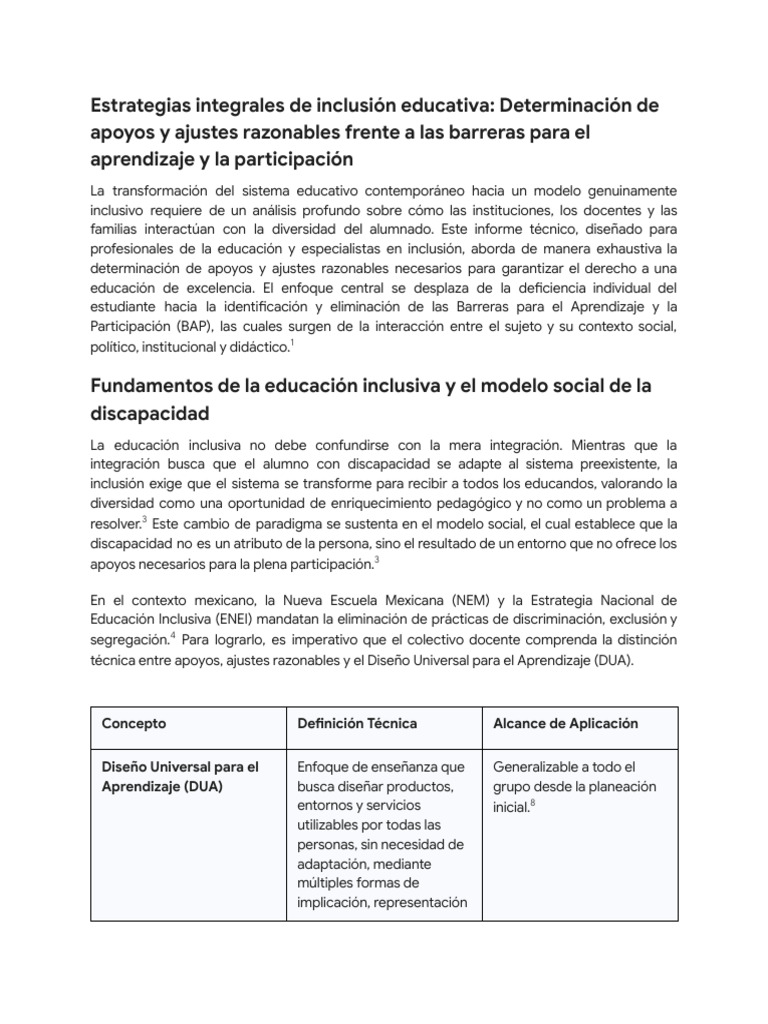 Apoyos y Ajustes Razonables Generales | PDF | Evaluación | Inclusión ...